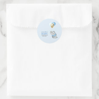 Blaue Elefanten-Aufkleber Baby-Party Runder Aufkleber