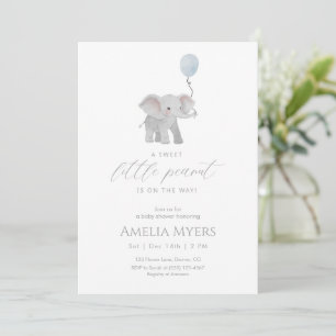 Blaue Elefanten-Baby-Shower-Einladung Einladung
