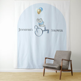 Blaue Elefanten-Tapetenbanner Wandteppich