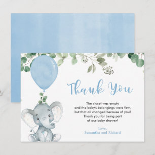 Blaue Elefantenbalon Eukalyptus-Grüne Dankeskarte