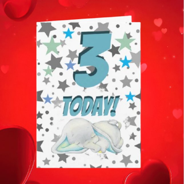 Blaue ElefantenGeburtstagskarte Karte (Hey there Birthday Superstar!)