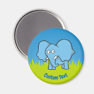 Blaue Elefantenmagnet im Cartoon Magnet