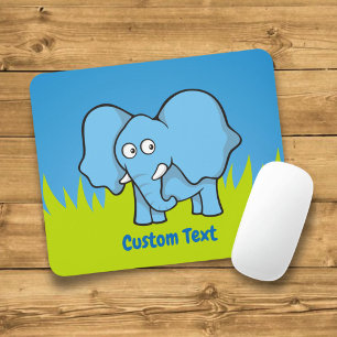 Blaue Elefantenmaus Cartoon Mousepad