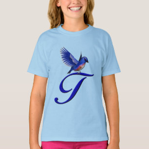 Blaue Elegant Monogramm Anfangs T  T-Shirt