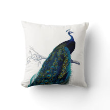 Blaue elegante bunte Pfau Vintage