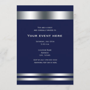 Blaue elegante Dinnerparty-Veranstaltungseinladung Einladung