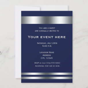Blaue elegante Dinnerparty-Veranstaltungseinladung Einladung