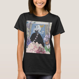 Blaue elegante Frau Blumenkleid Fantasie-Kleid  T-Shirt