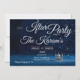 Blaue Elegante Moschee Ramadan-Iftar-Party Einladu Einladung