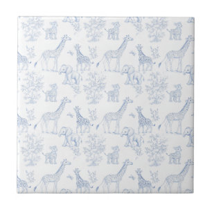 Blaue elegante Safari-Toile-Vintage-Design Fliese