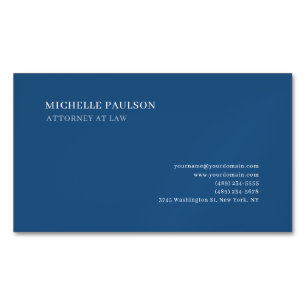 Blaue elegante schlichte moderne Professionalität Magnetische Visitenkarte