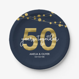 Blaue elegante Schnüre des Jahrestages der Pappteller