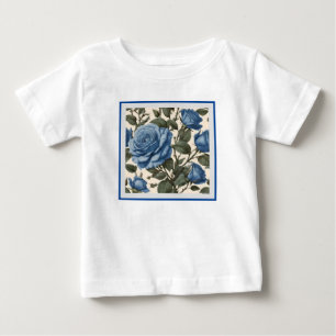 Blaue Eleganz: Vintage-Provinzrosen in Blüte Baby T-shirt