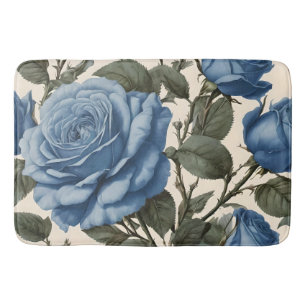 Blaue Eleganz: Vintage Rose der Provinz im Blut Badematte