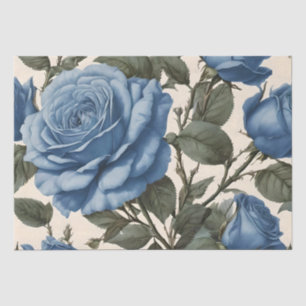 Blaue Eleganz: Vintage Rose der Provinz im Blut Seidenpapier