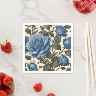 Blaue Eleganz: Vintage Rose der Provinz im Blut Serviette