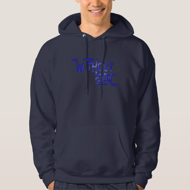 blaue elektrische Logik Hoodie (Vorderseite)