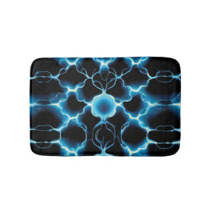 Blaue elektrische Synapse Wiederholungsmuster Badematte