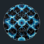 Blaue elektrische Synapse Wiederholungsmuster Dartscheibe<br><div class="desc">Magnetische Blitze und blaue elektrische Synapse wiederholt Muster.</div>