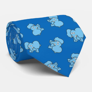 Blaue Elephant-Cartoon-Muster-Krawatte Krawatte