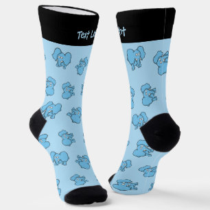Blaue Elephant Cartoon Pattern Socks Socken