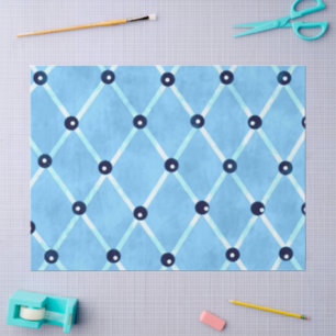 Blaue Elfenbein-Gitter-Studien-Funky-Muster-Decoup Seidenpapier