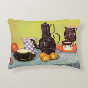 Blaue Emaille-Kaffeekanne von Vincent van Gogh Dekokissen