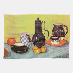 Blaue Emaille-Kaffeekanne von Vincent van Gogh Küchentuch