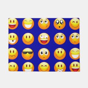 blaue Emoji-Türmatte Türvorleger Fußmatte