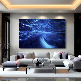 Blaue Energie-Strömung Poster