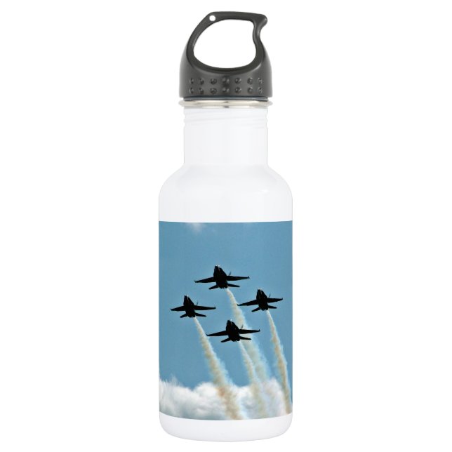 Blaue Engel in der Flugschau Edelstahlflasche (Vorderseite)
