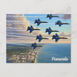 Blaue Engel in Pensacola Florida Postkarte