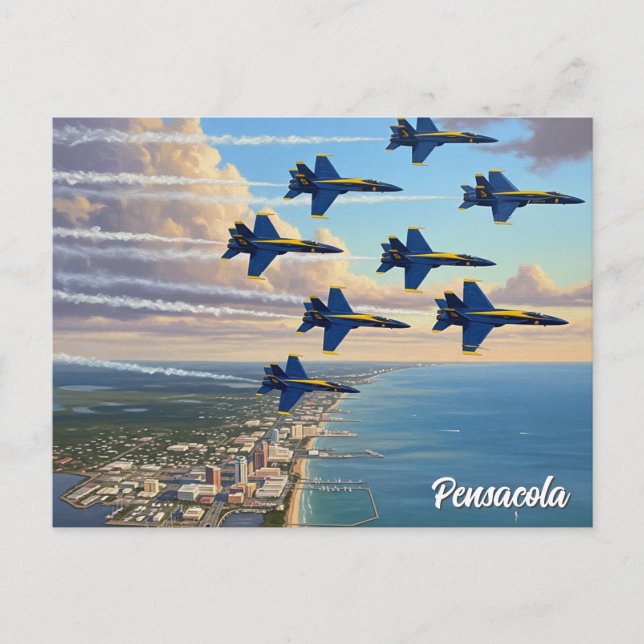 Blaue Engel in Pensacola Florida Postkarte (Vorderseite)