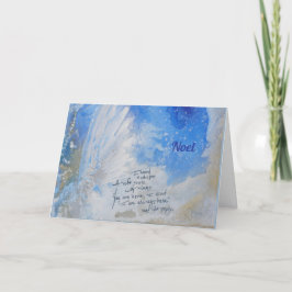 Blaue Engelflügel, sanft präsentiert Aquarell Feiertagskarte