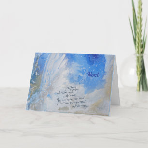 Blaue Engelflügel, sanft präsentiert Aquarell Feiertagskarte