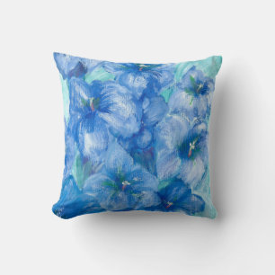 Blaue Enzian-Wildblumenmalerei Kissen