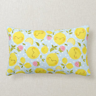 Blaue Erdbeere Lemon Throw Kissen