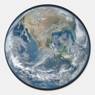 Blaue Erde Runder Aufkleber