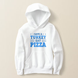 Blaue Erntedank rette Pizza aus Truthahn Hoodie