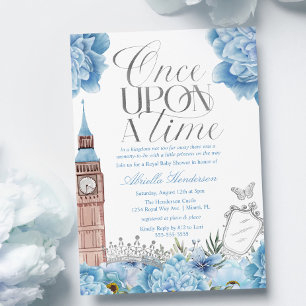 Blaue Es-war-einmal-Prinzessin-Baby-Party Einladung