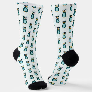 Blaue Eule Illustration Socken