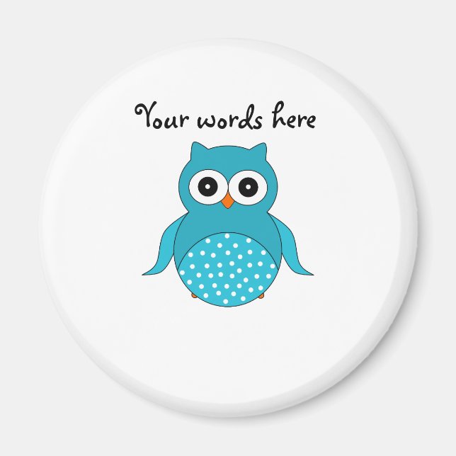 Blaue Eule Magnet (Vorne)
