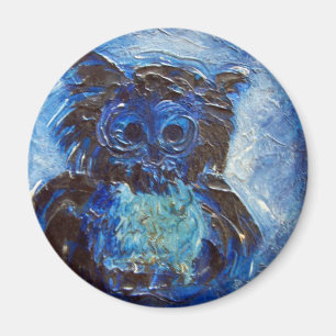 Blaue Eule Magnet