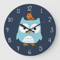 Blaue Eule und Niedlicher Orangenvogel