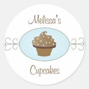 Blaue Extravagante Cupcakes Runder Aufkleber