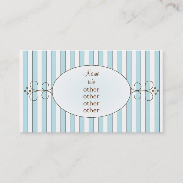 Blaue Extravagante Kuchen Visitenkarte (Vorderseite)