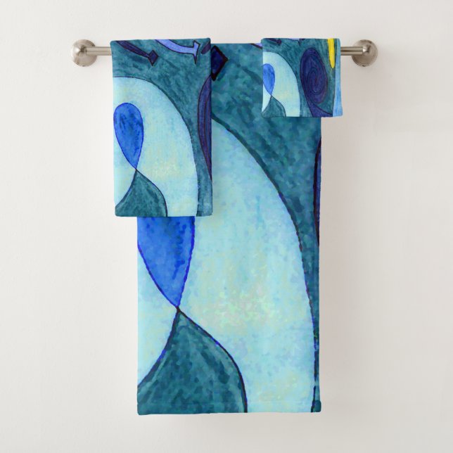 Blaue Fahnen Badhandtuch Set (Insitu)