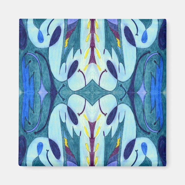 Blaue Fahnen Magnet (Vorne)