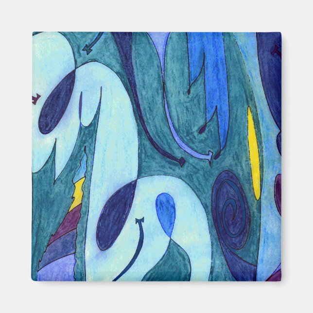 Blaue Fahnen Magnet (Vorne)