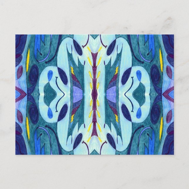 Blaue Fahnen Postkarte (Vorderseite)